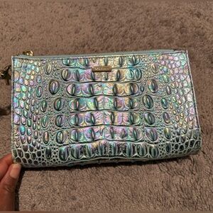 Brahmin Iridescent Crocodile Embossed Clutch